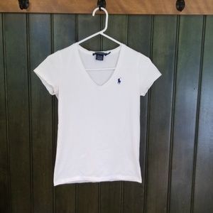 XS Ralph Lauren V Neck White Tee